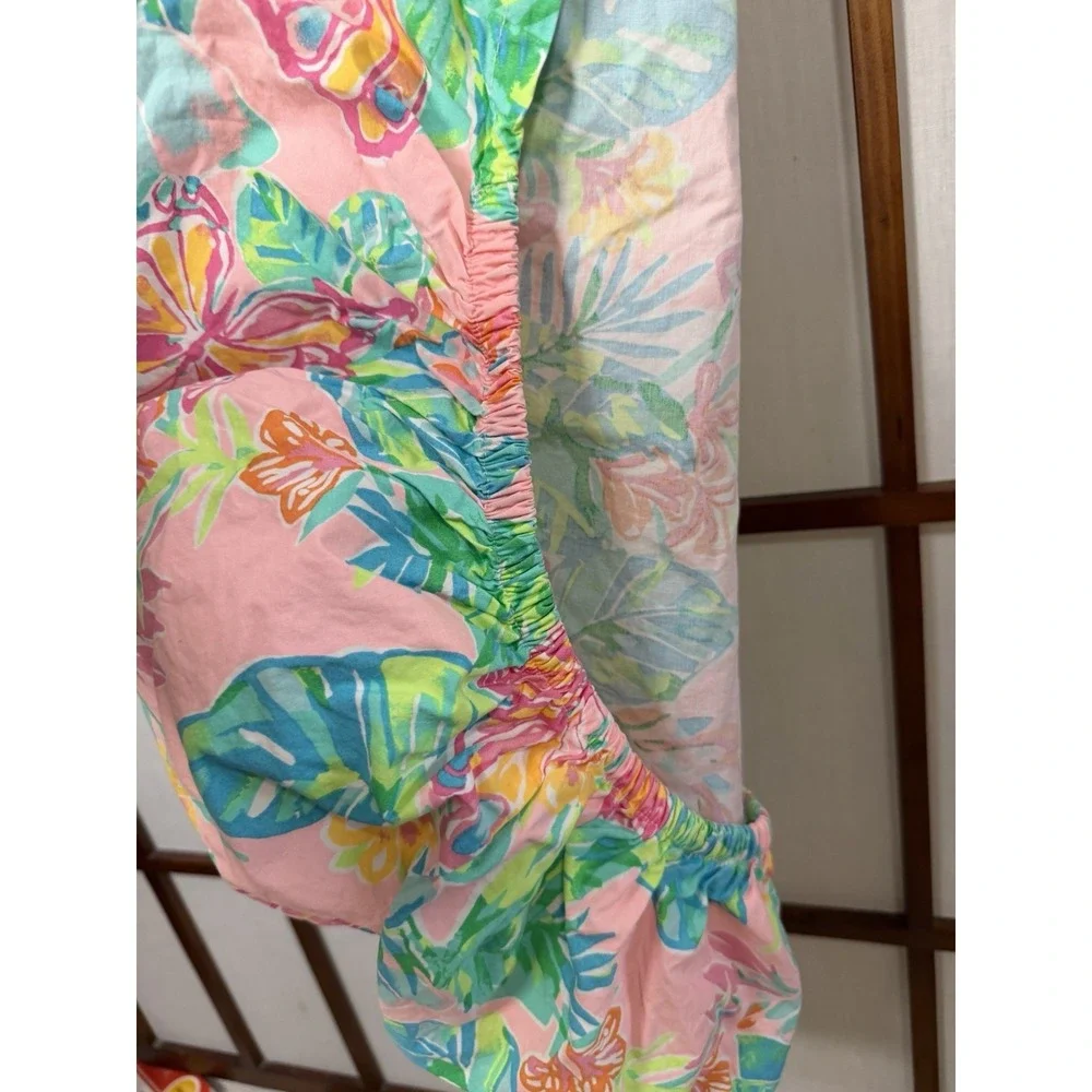 Lilly Pulitzer X Pottery Barn Butterfly Crib Sheet Pink Whimsical Tropical Fairy